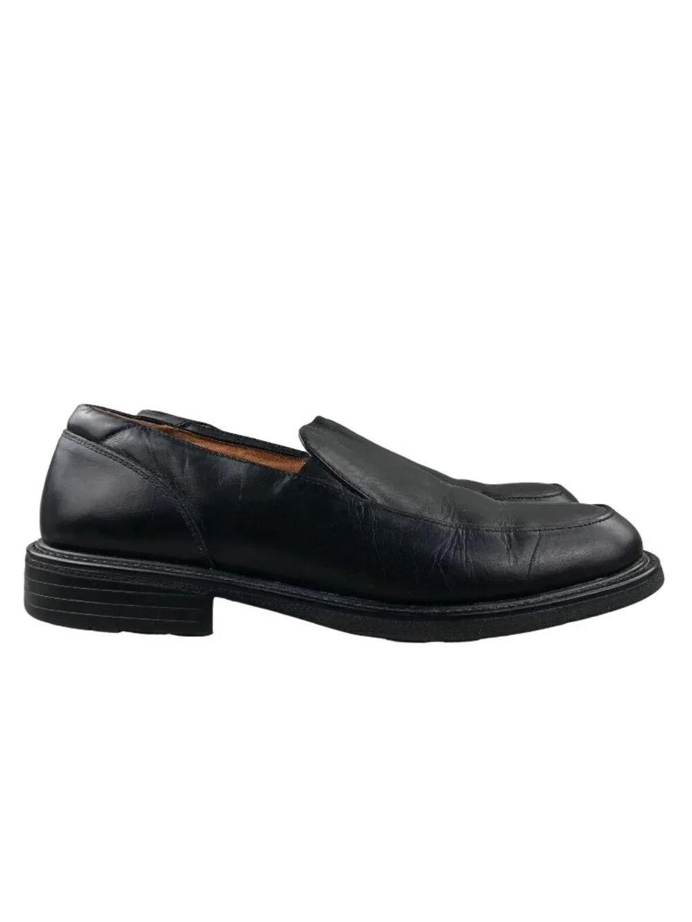 Florsheim Men's Size 11.5M Black Leather Closed Toe Elastic Gore Slip On Loafers